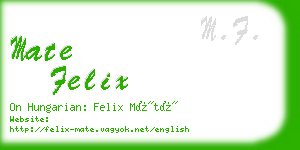 mate felix business card